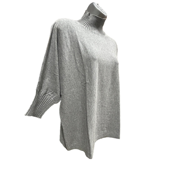 Anatomie Ash Ribbed Mock Neck Sweater in gray size large - Picture 2 of 7